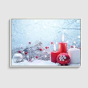 Framed Canvas Home Artwork Decoration Merry Christmas Canvas Wall Art for Living Room, Bedroom - 16x24 inches