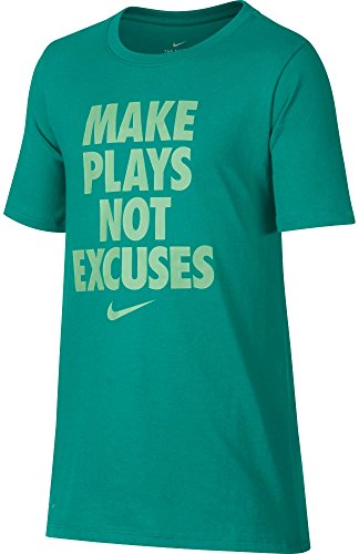 NIKE Boy's Dry Make Plays Graphic T-Shirt (Neptune Green, XS)