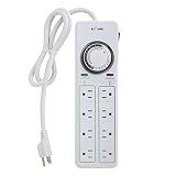 BN-LINK 8 Outlet Surge Protector with Mechanical Timer (4 Outlets Timed, 4 Outlets Always On) - White