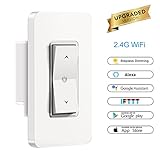 Smart WI-FI Light Switch-[2018Upgraded]- Wireless Dimmer Switch Works with Alexa and Google Assistant, Control Anywhere with Phone APP, No Hub Required, Timing Function, Easy In-Wall Installation
