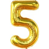 KatchOn, Big Gold 5 Balloon Number - 40 Inch | Gold