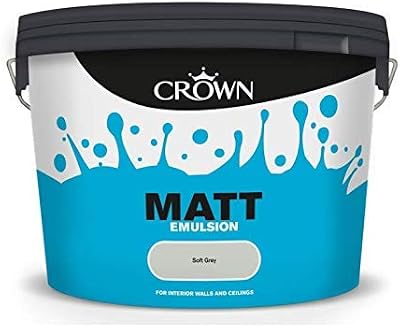 Crown Non Breath Easy Matt Emulsion 10L Soft Grey Paint