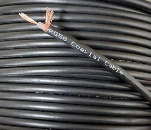 electrosmart RG58 Black Coax/Coaxial Cable - Multi-Strand - Impedance: 50 Ohm - Length 20m