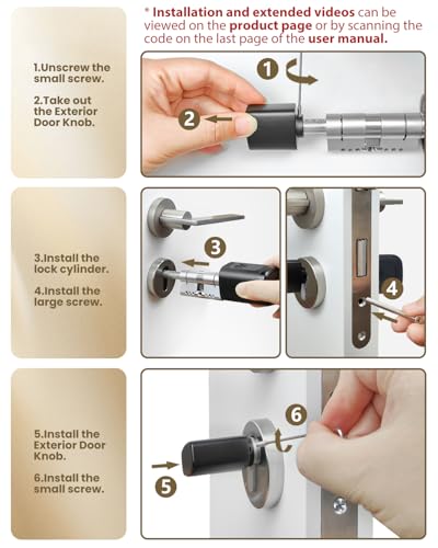 60mm-90mm Adjustable Smart Lock with Independent European Database, Electric Lock with Fingerprint, Password, Application, Key, Key Card