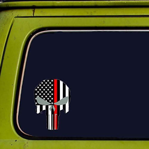 BRAiTOR Reflective Punisher Vehicle Stickers - Pack of 4 pcs - Waterproof Vinyl Large Size Safety Decals for Laptop, Luggage, Motorcycle, Bicycle, Skateboard, Car or Truck Bumper