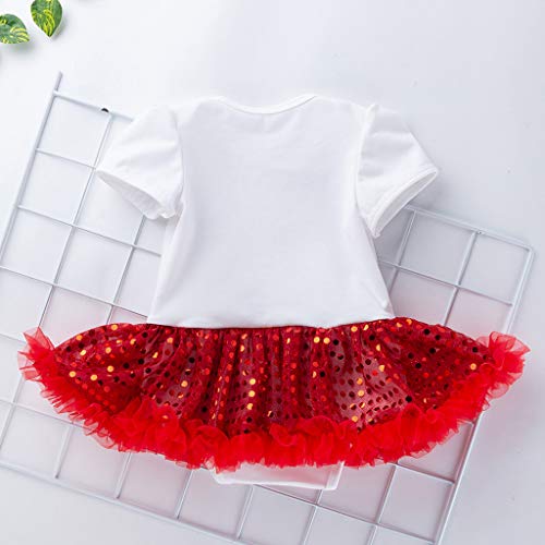 Jshuang 3 Pcs Valentine's Day Dress Girls Short Sleeve Heart Sequins Love Paillette Dresses Shoes Outfits Set