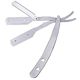 Silvercell Mens Stainless Steel Straight Edge Razors Blade Folding Shaving Knife (As Picture)