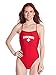LIFEGUARD Officially Licensed Swimsuit for Women & Ladies, One Piece Swimming Suit, Elastic Comfort Straps. Red