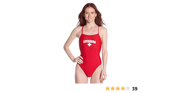 28 Red Lifeguard Officially Licenced Swimsuit For Women Ladies One Piece Lycra Swimming Suit Elastic Comfort Straps Buy Online At Best Price In Uae Amazon Ae