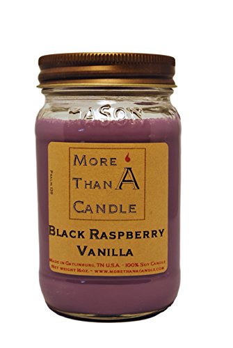 16 oz Mason Jar Soy Candle - Made in The USA Black Raspberry Vanilla