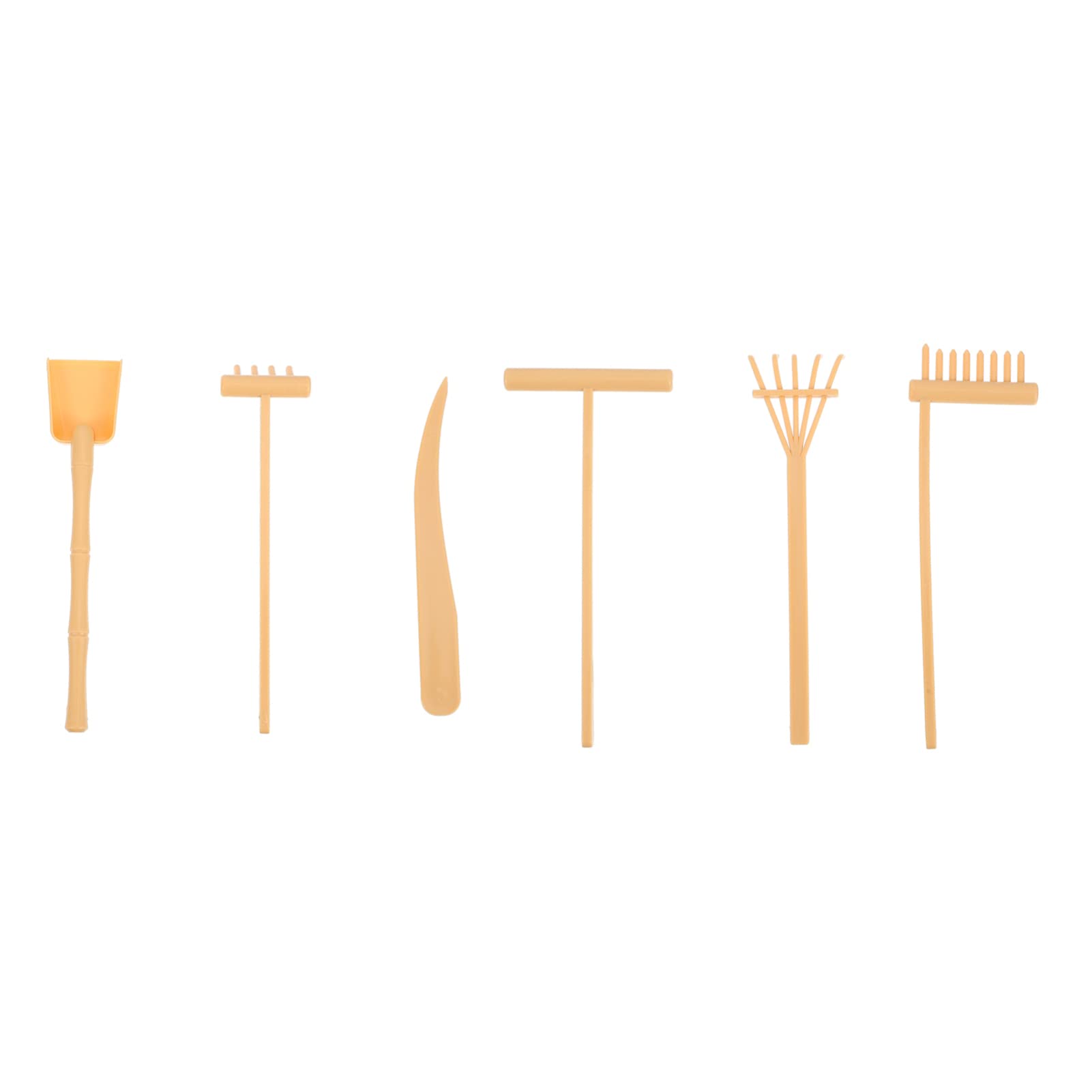 6Pcs Zen Garden Rake Set - Mini Sand Rakes for Diy Patterns, Meditation, and Tabletop Decoration - Lightweight Plastic Tools for Home and Office