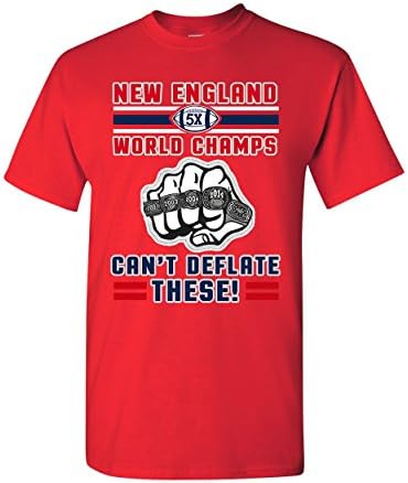 World Champs Can't Deflate These Football Sports DT Adult T-Shirt Tee (Medium, Red)
