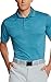 Three Sixty Six Golf Shirts for Men - Dry Fit Short-Sleeve Polo, Athletic Casual Collared T-Shirt Aqua Blue