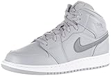 Jordan Air Jordan 1 Mid Youth Round Toe Leather White Basketball Shoe