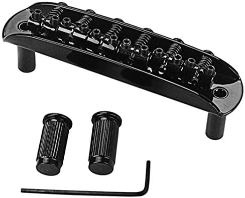 difcuyg5Ozw Jazzmaster/Jaguar Style Metal Bridge with Adjustable Saddles Profession Instruments for Mustang Guitar - Black
