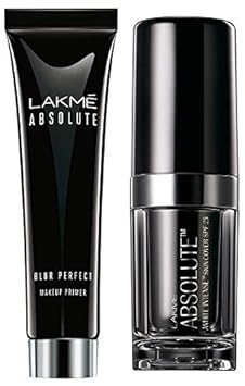 Lakme Absolute Blur Perfect Makeup Primer, 30g & Lakme Absolute White Intense SPF 25 Skin Cover Foundation, Ivory Fair 01, 15ml