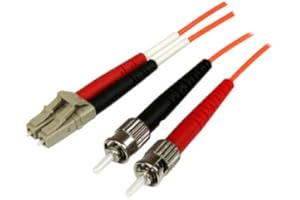 StarTech.com 5m Fiber Optic Cable - Multimode Duplex 50/125 - OFNP Plenum - LC/ST - OM2 - LC to ST Fiber Patch Cable (50FIBPL