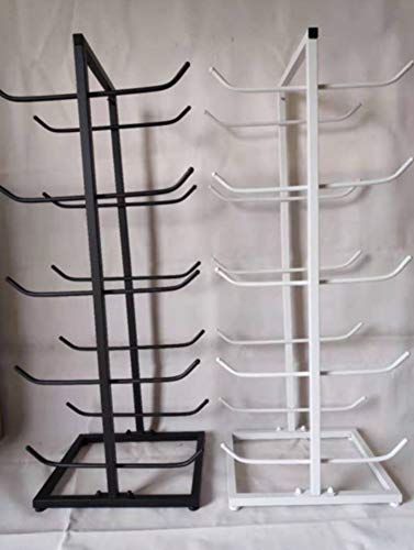 Retyion Metal Yoga Mat Foam Rollers Organizer Rack for Home Gym (White)