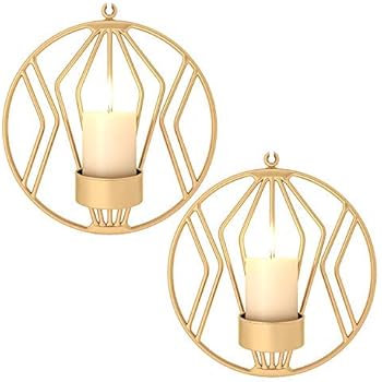 Wall Sconces For Livingroom Events Aromatherapy Yard Pathway Patio Porch Black Sziqiqi Wall Mounted Candle Sconces Holder Set Of 2 Round Candle Holder For Wall Decorations Candles Holders Home Kitchen