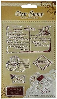 Set of 6 Acrylic Stamps"Postal" Travel Stamps Scrapbooking Travel