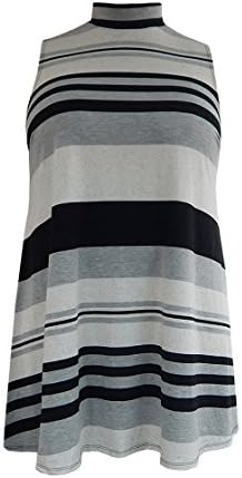 Hot Gal Women's Plus Size Striped Mock Neck Swing Dress (2X)