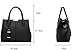 Covelin Women's Top-handle Cross Body Handbag Middle Size Purse Durable Leather Tote Bag Black