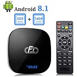 TUREWELL tv Box, F1 Android 8.1 tv Box Amlogic S905W Quad Core 2GB RAM 16GB ROM Media Player with Digital Display Ethernet Support 2.4Ghz WiFi 4K HDMI DLNA 3D Smart TV Box