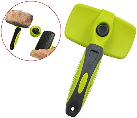 Self Cleaning Slicker Brush for Dogs and Cats Pet Grooming Slicker Brush Removes Mats Tangles and Loose Hair Suitable for Long or Medium Hair Shedding