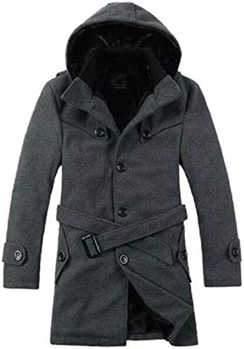 crazy-shop Winter Wool Coat Men Long Sections Thick Warm Woolen Coats Mens Jacket Peacoat Overcoat
