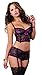 Dreamgirl Women's Sexy and Flirty Floral Lace Bustier and Panty Set