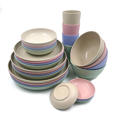 28-PCS-Unbreakable-Wheat-Straw-Dinnerware-Sets-Lightweight-Dinner-Dessert-Plate-Cereal-Bowls-Cups-Sauce-dish-Reusable-DishwasherA4