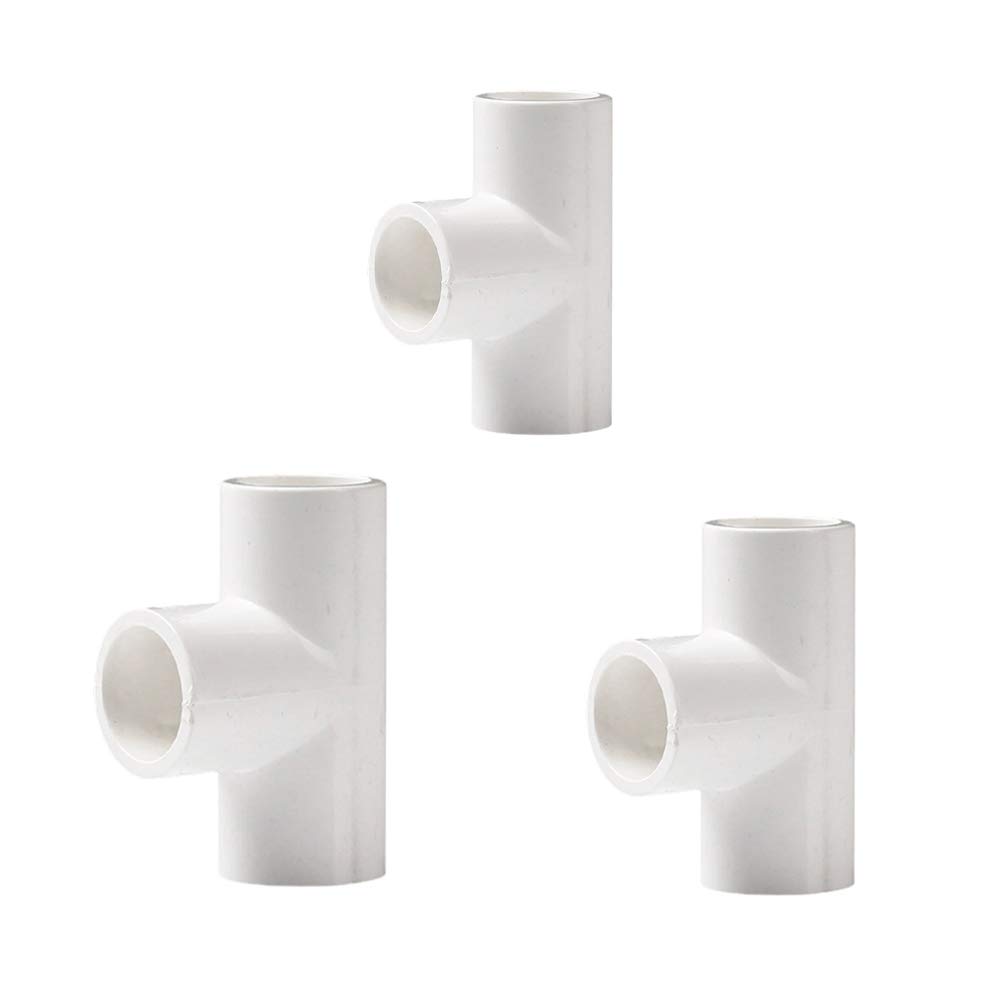 YOFASEN Three Way Pipe Connectors White - PVC Pipe Fittings Adapter Connector Fitting, 25x20 + 32x20 + 32x25, 3pcs