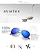 LUENX Mens Womens Aviator Sunglasses Polarized Mirrored Silver Lens