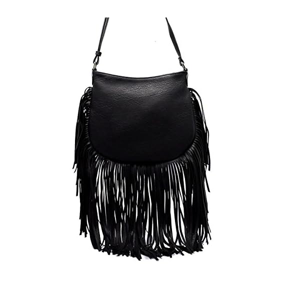 Elphis-Western-Vintage-Fringe-Saddle-Bag-Cross-Body-Bag097-Black