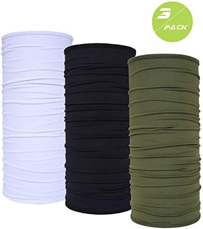 hikevalley Summer Face Scarf Neck Gaiter - Cooling Lightweight Sun Dust UV Protection Cycling Hiking Fishing Hunting Mask Bandana 3 Pack