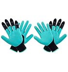MOFIR Garden Genie Gloves 2 Pack With 4 ABS Claws | Breathable, Waterproof Nitrile & Thorn Resistant Working Gloves For Women & Men | For Digging, Planting, Composting, Outdoor Work & More