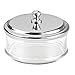 mDesign Glass Bathroom Vanity Apothecary Storage Organizer Canister Jar for Cotton Balls, Swabs, Makeup Sponges, Bath Salts, Hair Ties, Jewelry - Set of 3, Varied Sizes - Clear/Chrome