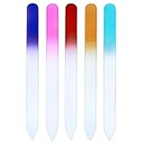 Set of 5 Crystal Glass Nail Files Manicure -Rainbow by La Demoiselle