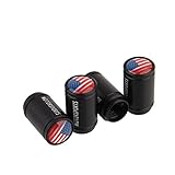 4pcs/set Black Metal Car Tire Caps American flag Car Wheel Tyre Air Valve Dust Covers with flag of the United States USA Lexitek (USA Flag)