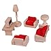 UEETEK Wooden Living Room Set Mininature Dollhouse Furniture Toy for Kids Children