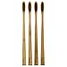 Natural Bamboo Charcoal Toothbrush - 100% Biodegradable Eco Friendly Organic - W/ Soft Bristles for Sensitive Teeth Gums 4 Pack Bamboo Backwoods