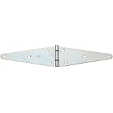 National Hardware N128-157 Heavy Duty Strap Hinge, 8 in, Zinc Plated Steel | Hot-Rolled Steel with offset Holes to Prevent Wood Splitting; WeatherGuard Finish, Indoor or Outdoor