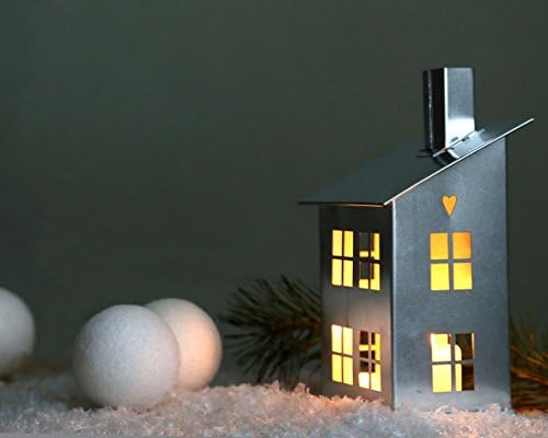 Tin house candle holder // Home with heart // Zinc Lantern // Modern home decor // housewarming present // FREE SHIPPING / christmas decoration