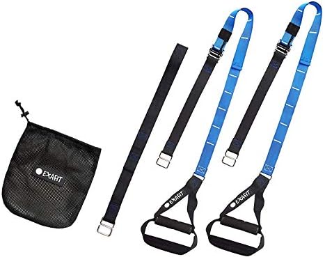 Fitness Exercise Equipment Bodyweight Suspension Training Kit Resistance Bands Trainer Kit Home Gym Bundle Workout Bands Training System | Training Straps for Full Body Exercises + Wall Mount Bracket