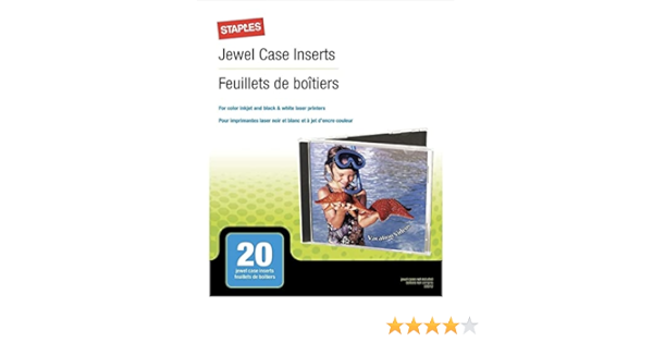 STAPLES 1981438 Jewel Case Inserts 25/Pack