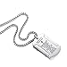 Molike Stainless Steel Men's Cross and Bible Verse Prayer Dog Tag Pendant Necklace, Christian Jewelry