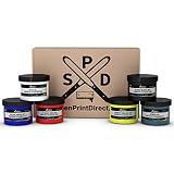 Ecotex Primary Ink Color KIT - Plastisol Ink for Screen Printing 6 Colors - 8 Oz Bottles