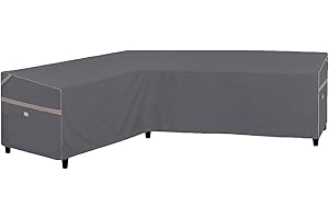 Garden Balsam Heavy Duty Waterproof Patio Furniture Covers,Fade Resistant Outdoor Sofa Covers L-Shaped Left Facing Sofa Cover 58"L/85"R W X 33"D x 31" H Dark Grey