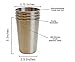 Ziggy V Stainless Steel Cups, 16oz Tumbler Pint Glasses,18/8 Metal Cups BPA Free Cups Set of Four (4)
