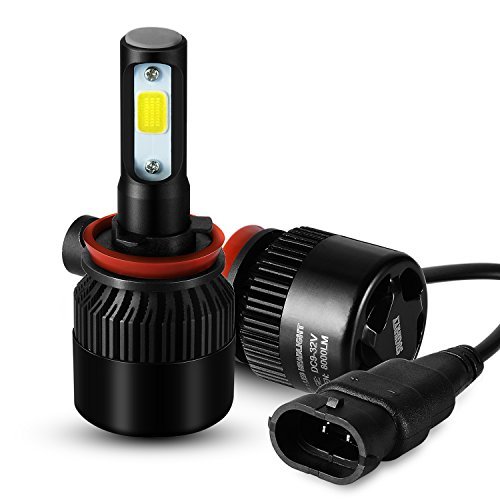 SUGERYY 72W 8000LM 6000K With Perfect Beam Pattern COB Chipsets H11 H8 H9 LED Headlight，Xenon White